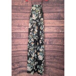 Band of Gypsies Romper With Maxi skirt  Black & Pink Floral size S Whimsy